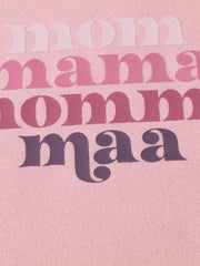 Mama graphic tee in blush pink cotton with ombre text detail
