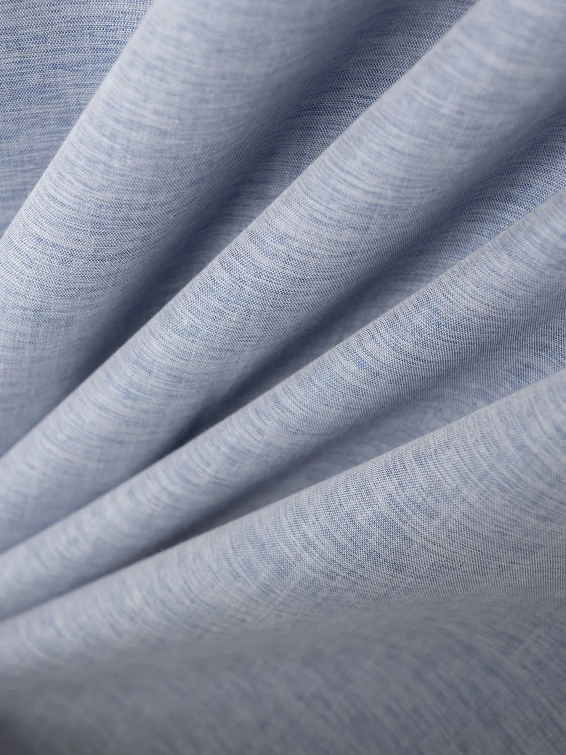 Light blue linen blend henley shirt fabric detail