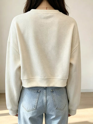 Crew Neck Drop Shoulder Sweatshirt, back view
