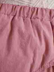 Pink baby set with ruffle trim and button detail