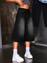 Elevated High-waisted Denim Capris