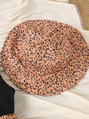 Children's Halter Top & Leopard Ruffled Skirt Set in Black, alternate angle