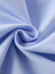 Light blue cotton blend fabric detail with soft texture and subtle ribbing.