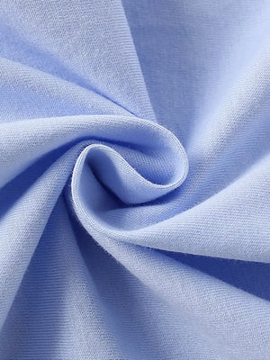 Light blue cotton blend fabric detail with soft texture and subtle ribbing.
