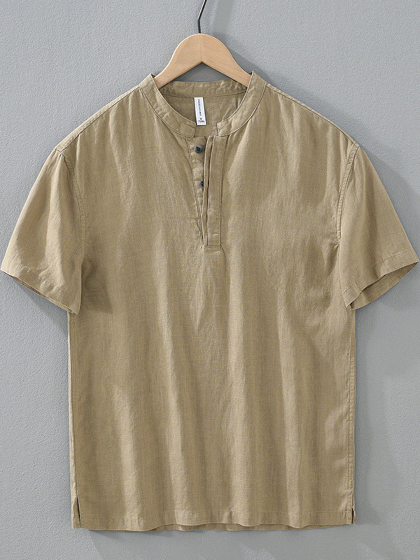 Men's Plus Size Casual Short Sleeve Shirt, side view