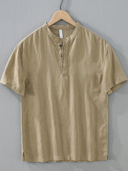 Men's Plus Size Casual Short Sleeve Shirt, side view