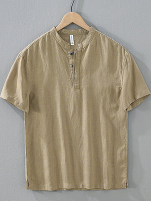 Men's Plus Size Casual Short Sleeve Shirt, side view