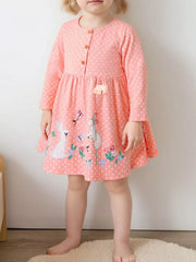 Whimsical Bunny Embroidered Toddler Dress