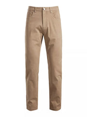 Khaki cotton sweatpants in a classic fit with a comfortable feel.