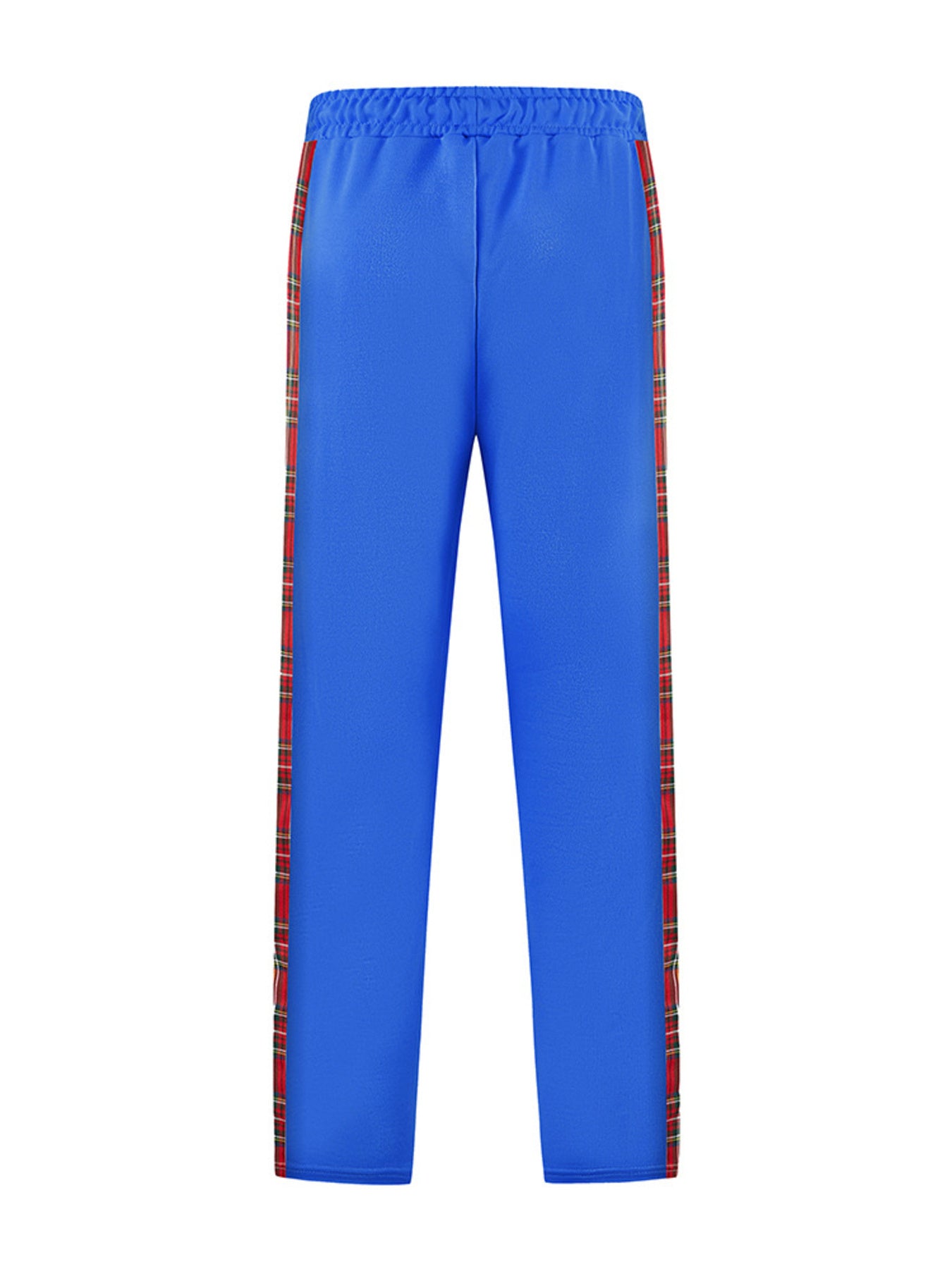 Men's Full Size Drawstring Plaid Side Stripe Pants, fit detail
