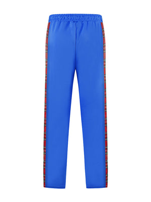 Men's Full Size Drawstring Plaid Side Stripe Pants, fit detail
