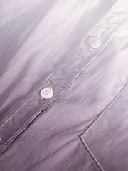 Men's cotton button-down shirt with a blue-to-white gradient and white stitching.