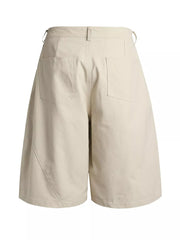 Men's Loose Fit Cargo Capris in Apricot, side view