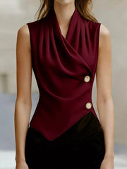 Elegant Asymmetrical Cowl Tank Top