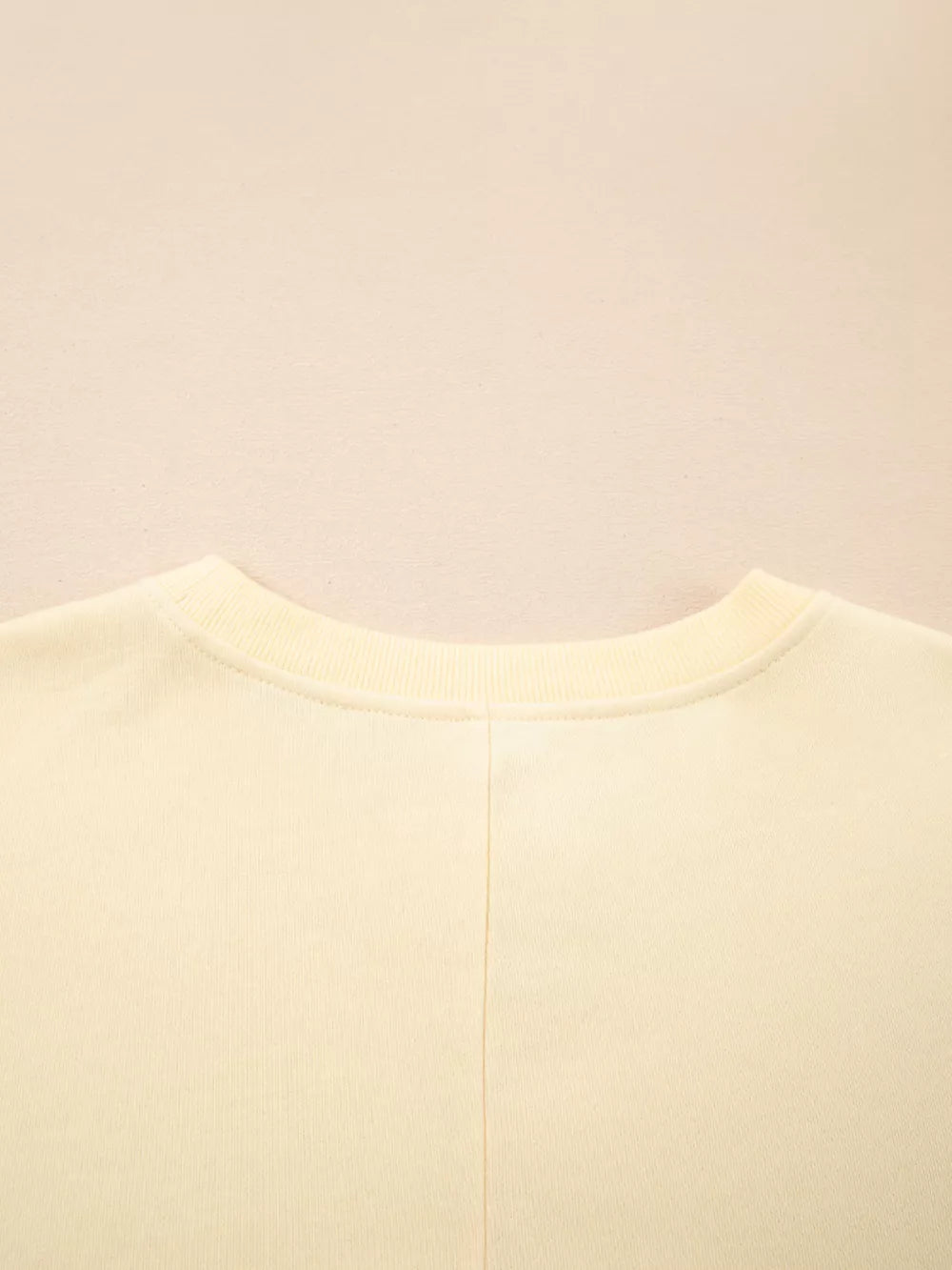 2 In 1 Faux Two Piece Patchwork Sweatshirt in Beige, fit detail