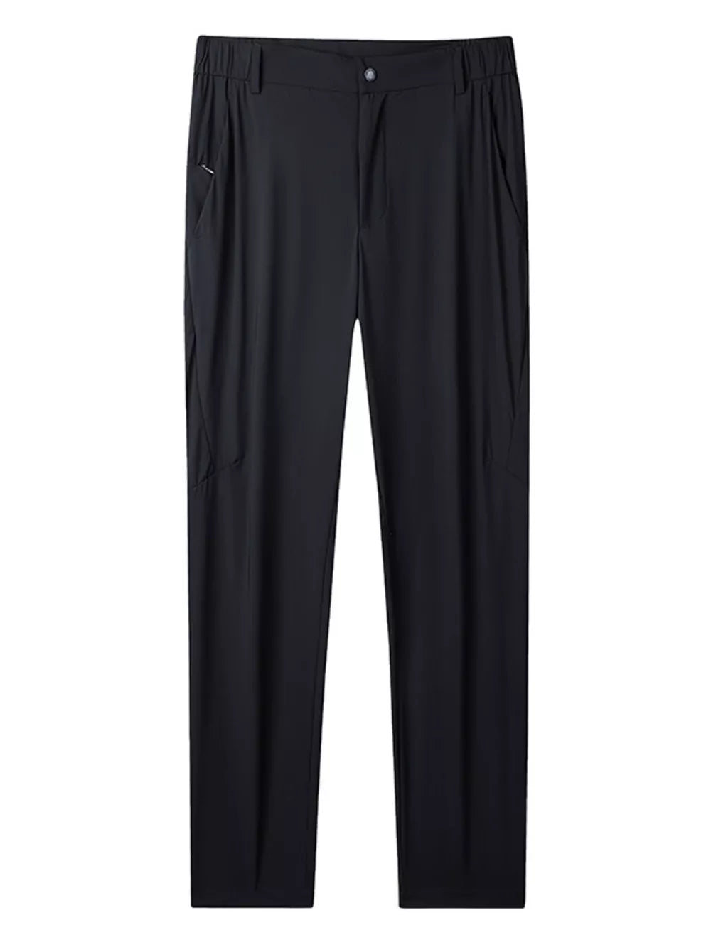 Black relaxed fit men's sweatpants with pockets and elastic waistband.