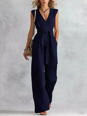 Sleeveless Wide Leg Jumpsuit, model styling view