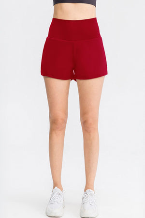 Sculpted high-waist active shorts in Deep Red with a comfortable fit.