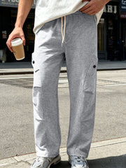 Men's Casual Cargo Pants With Drawstring Waist, fabric detail