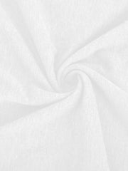 White polyester blouse with lace trim and flutter sleeves