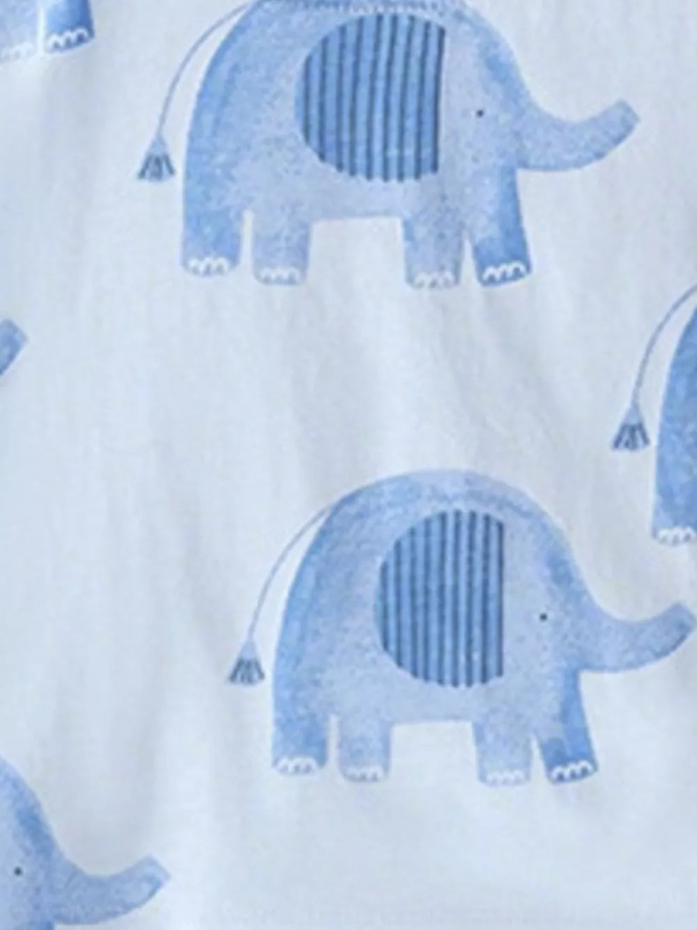Boys' cotton underwear with a playful blue elephant print on white.