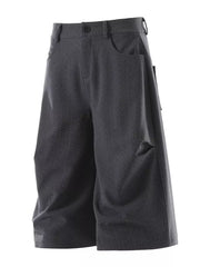 Men's Wide Leg Capris in Black, editorial view