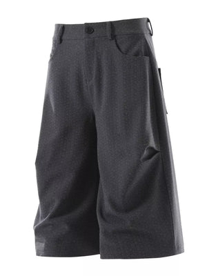 Men's Wide Leg Capris in Black, editorial view