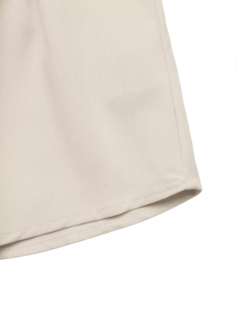 Ruched Button-up Peplum Shirt in Apricot, fit detail