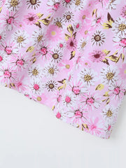 Children's Floral Ruffle Sleeve Dress, model styling view