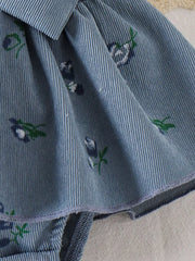 Children's Ribbed Knit Dress Set in Blue, view 12