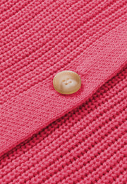 Hot Pink knit cardigan with a single button detail