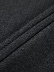 Men's dark gray textured ribbed cotton henley t-shirt fabric detail