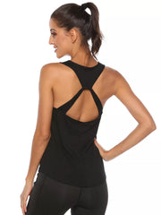 Crisscross Design Breathable Active Tank