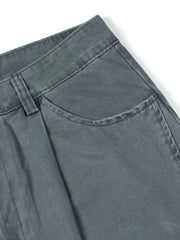 Grey cotton sweatpants with wide leg, button closure, belt loops and pocket detail.