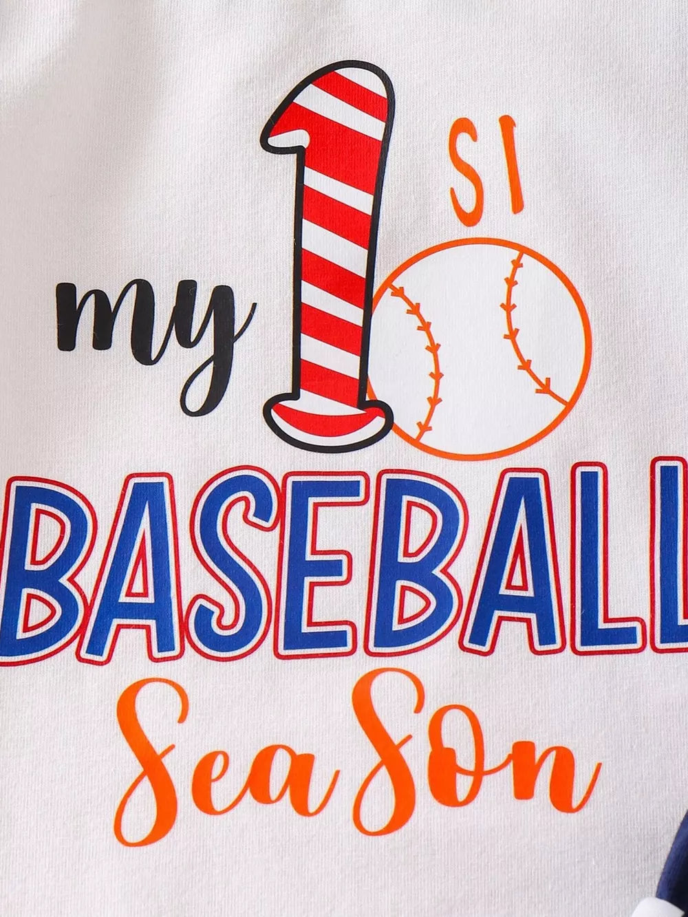 Children's My First Baseball Season Bodysuit Set in Light Brown, model styling view