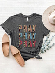 Gray t-shirt with textured graphic print that says "PRAY on it PRAY over it PRAY throug it