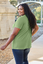 V-neck t-shirt in Matcha Green with short sleeves and a relaxed fit.