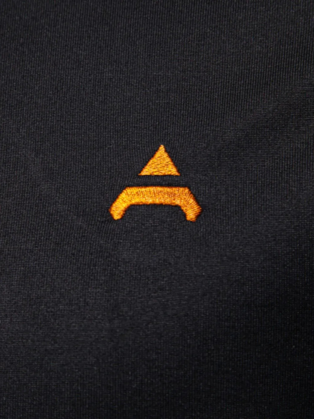 Black t-shirt with embroidered orange crest detail