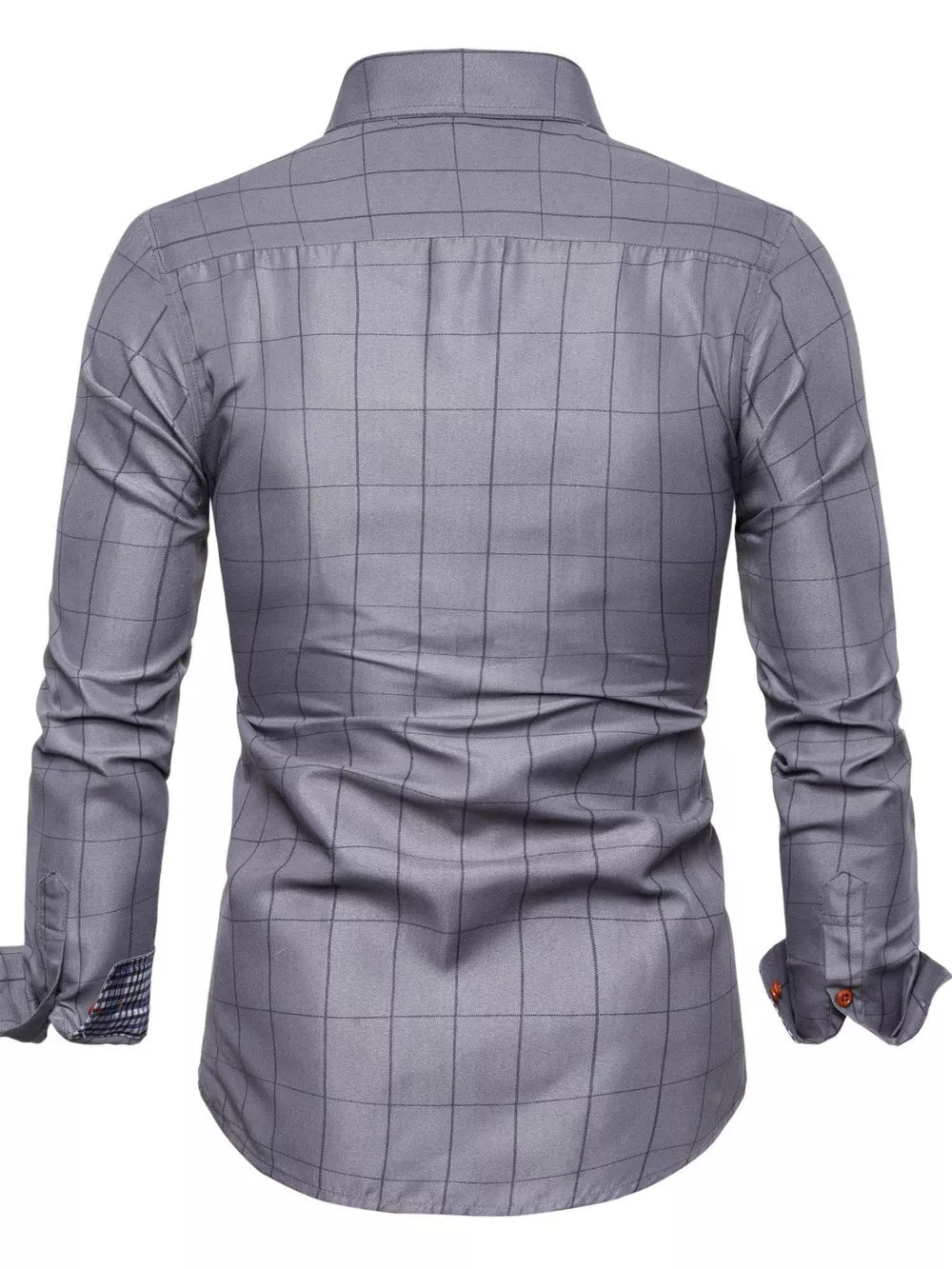 Men's Plus Size Classic Plaid Button-down Shirt, side view