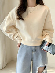 Crew Neck Drop Shoulder Sweatshirt, front view