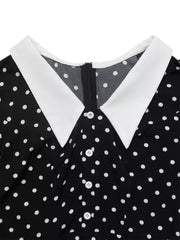 Charming Polka Dot Dress With Peter Pan Collar