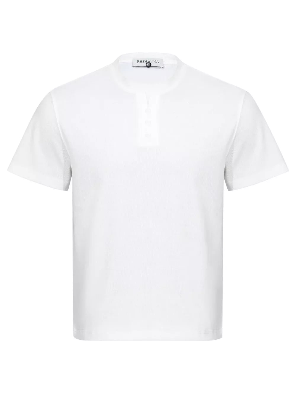 Men's Henley T-shirt With Button Detail in Dark Gray, alternate angle
