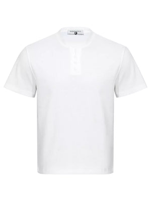 Men's Henley T-shirt With Button Detail in Dark Gray, alternate angle