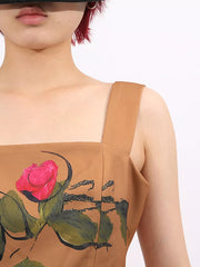 Painterly Floral A-line Midi Dress