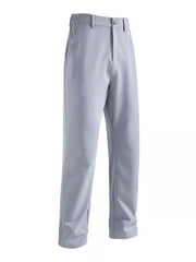 Men's light gray sweatpants with pockets and elastic waistband.