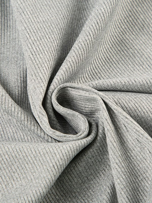 Ribbed gray long sleeve buttoned romper fabric detail
