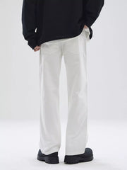 Relaxed fit white cotton chinos for men with a casual style.