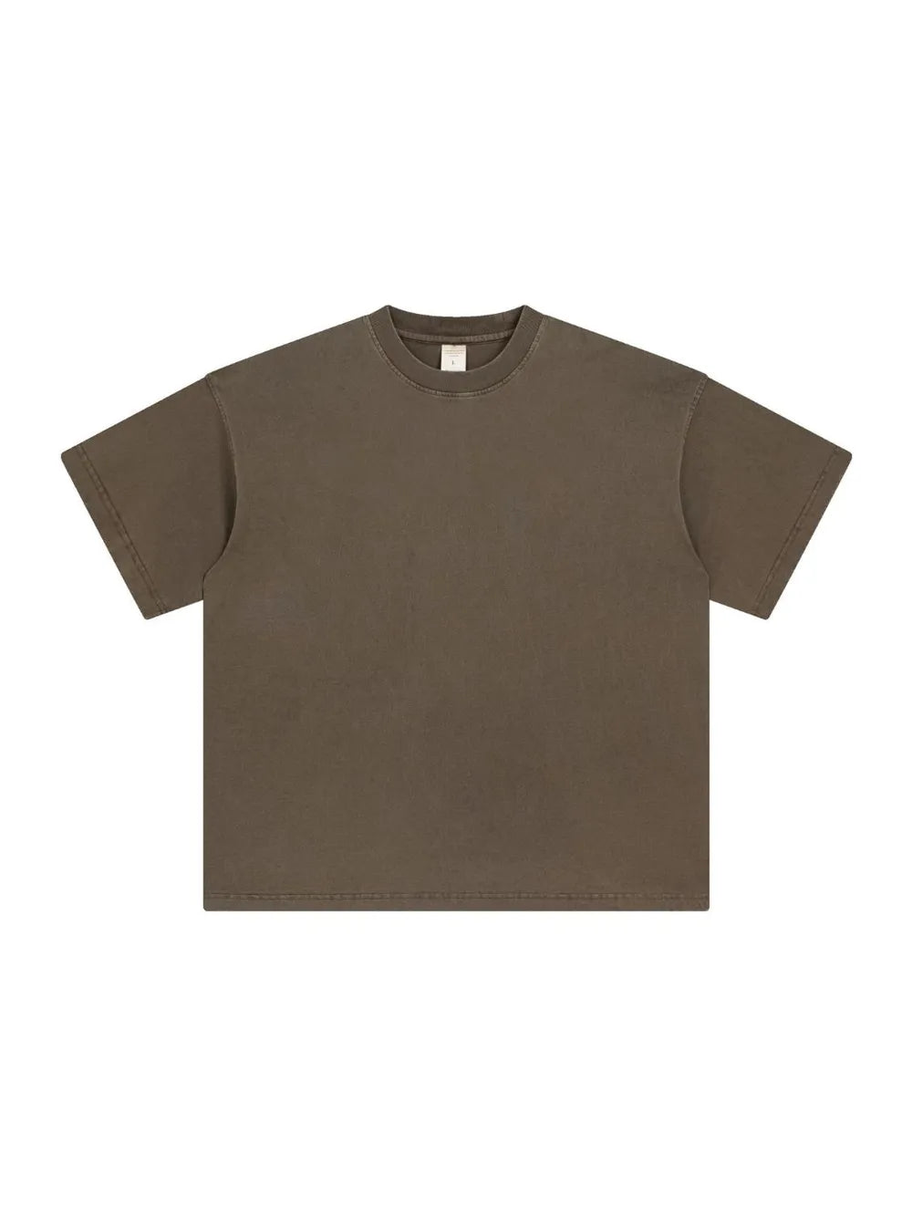 Oversized washed cotton tee in Moss with a relaxed fit and crew neckline.