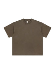 Oversized washed cotton tee in Moss with a relaxed fit and crew neckline.
