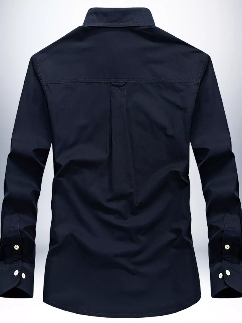 Men S Plus Size Button Up Long Sleeve in Rice White, side view